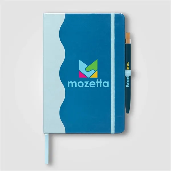 Grete Recycled PU Wave Pattern Journal Pen Set - A5
