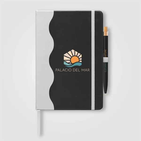 Grete Recycled PU Wave Pattern Journal Pen Set - A5