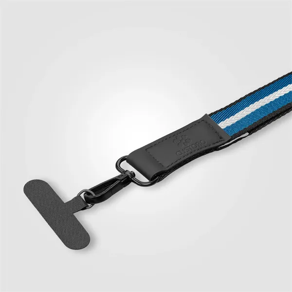 Newport rPET Chevron Phone Lanyard 17.19x1in -Deboss