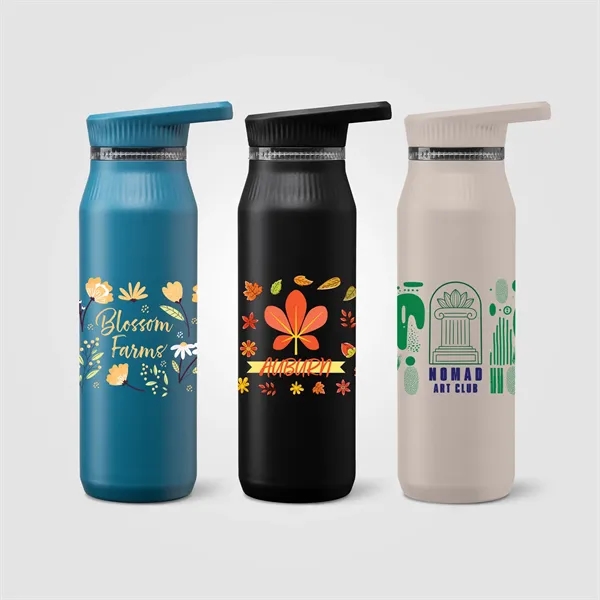 Majesty Recycled Stainless Dual-Lid Bottle - 25 oz- ColorJet