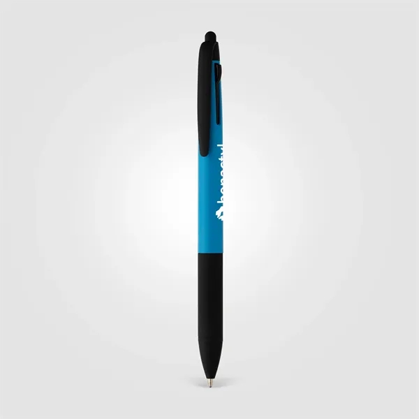 Malta Recycled Plastic 3-in-1 Stylus Neon Grip Multi-Ink Pen