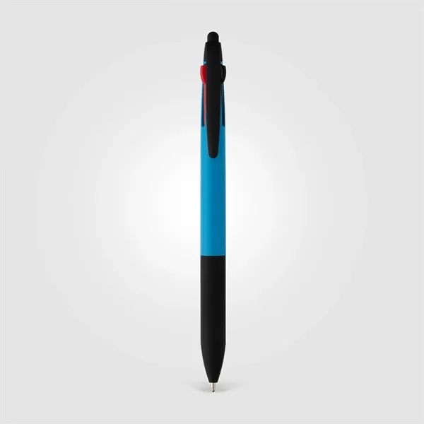 Malta Recycled Plastic 3-in-1 Stylus Neon Grip Multi-Ink Pen