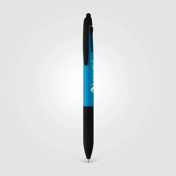 Malta Recycled Plastic 3-in-1 Stylus Neon Grip Multi-Ink Pen
