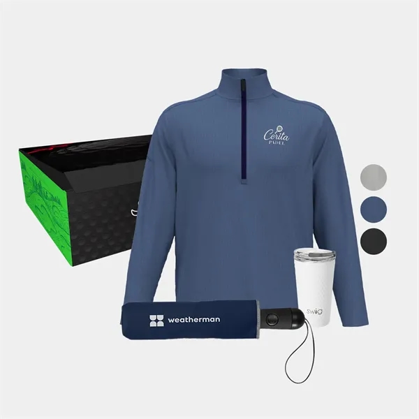 24 oz SWIG® Tumbler, Men's Golf Pullover & Umbrella Gift Set