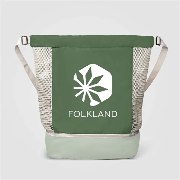 Custom Neri Recycled Mesh Drawstring Bag - 34L -