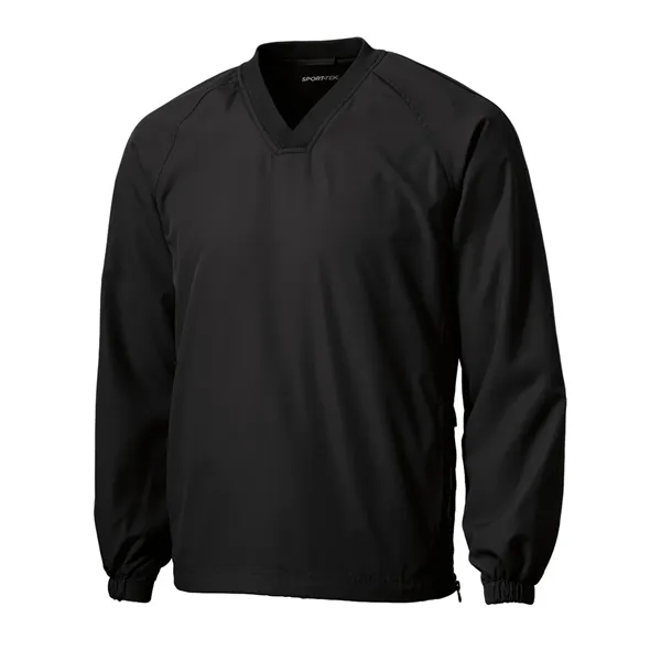 Sport-Tek V-Neck Raglan Wind Shirt.