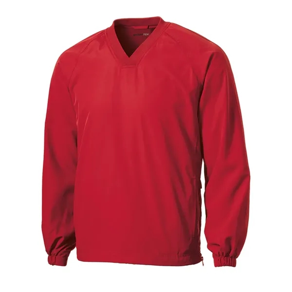 Sport-Tek V-Neck Raglan Wind Shirt.