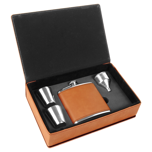 6 Oz. Leatherette Flask Gift Set - 6 Oz. Leatherette Flask Gift Set - Image 3 of 31