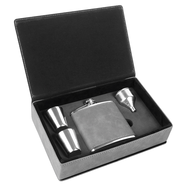 6 Oz. Leatherette Flask Gift Set - 6 Oz. Leatherette Flask Gift Set - Image 7 of 31