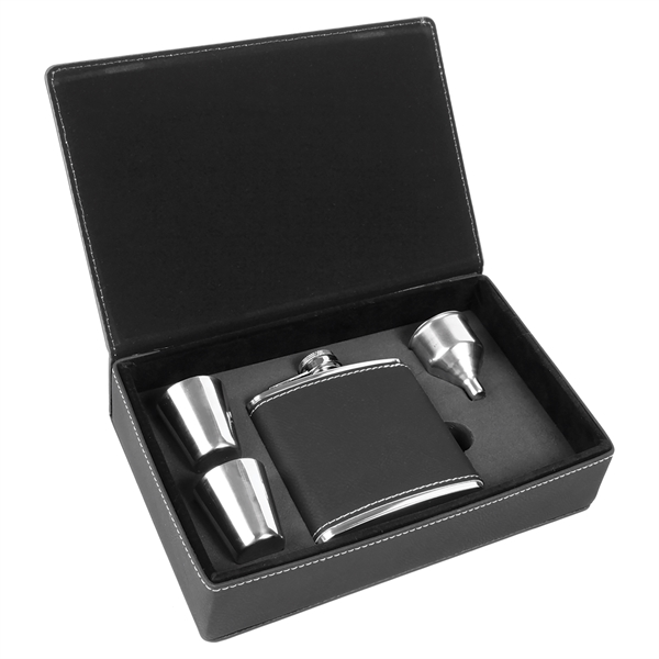 6 Oz. Leatherette Flask Gift Set - 6 Oz. Leatherette Flask Gift Set - Image 14 of 31