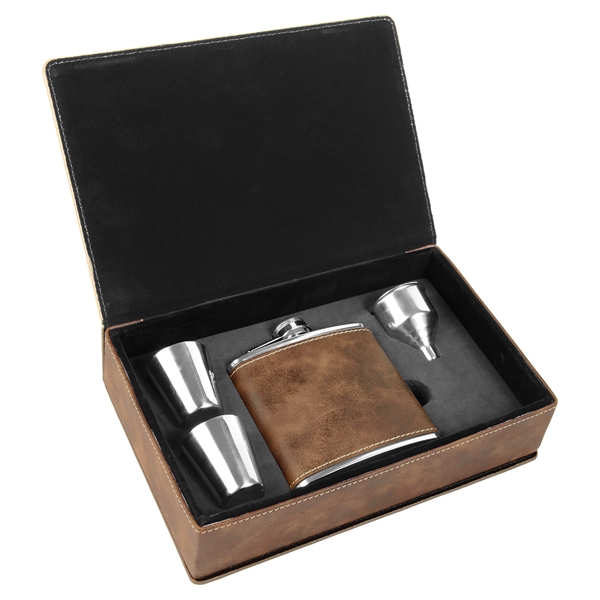 6 Oz. Leatherette Flask Gift Set - 6 Oz. Leatherette Flask Gift Set - Image 18 of 31
