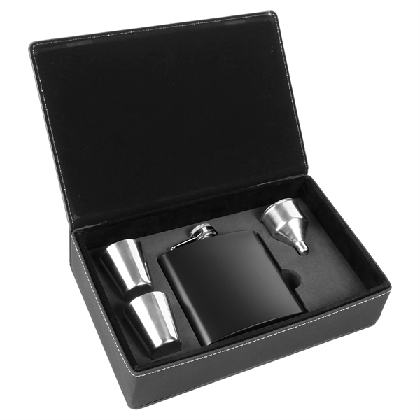 6 Oz. Leatherette Flask Gift Set - 6 Oz. Leatherette Flask Gift Set - Image 22 of 31