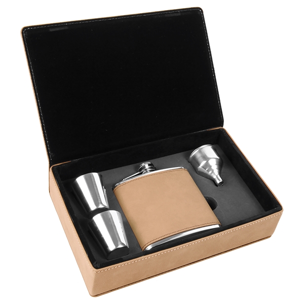 6 Oz. Leatherette Flask Gift Set - 6 Oz. Leatherette Flask Gift Set - Image 26 of 31