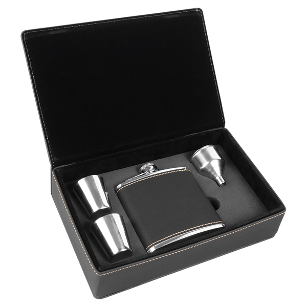6 Oz. Leatherette Flask Gift Set - 6 Oz. Leatherette Flask Gift Set - Image 30 of 31