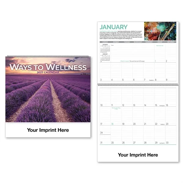 2027 Ways to Wellness Spiral Bound Calendar - 2027 Ways to Wellness Spiral Bound Calendar - Image 0 of 3