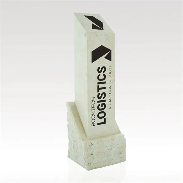 Stone Square Column Award - Beige Marble