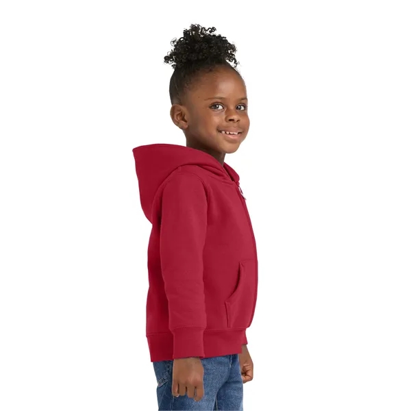 Port & Co Toddler Core Fleece Full-Zip Hooded Sweatshirt.