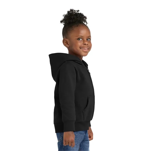 Port & Co Toddler Core Fleece Full-Zip Hooded Sweatshirt.