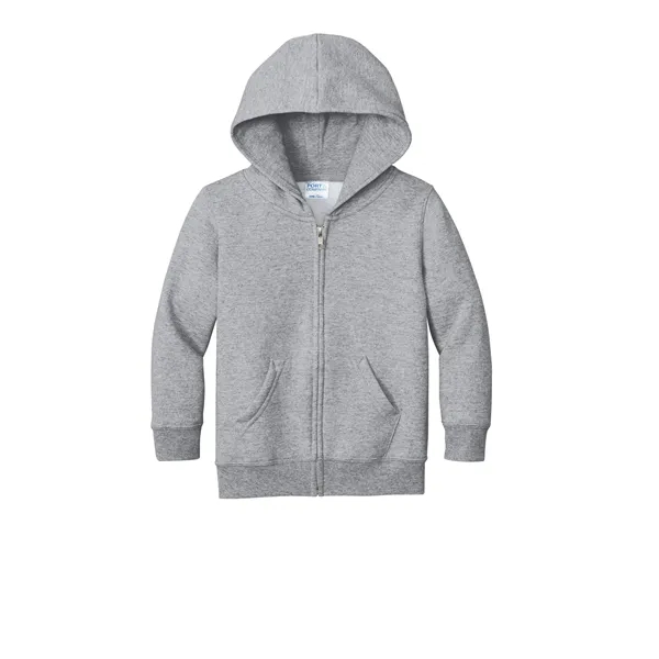 Port & Co Toddler Core Fleece Full-Zip Hooded Sweatshirt.