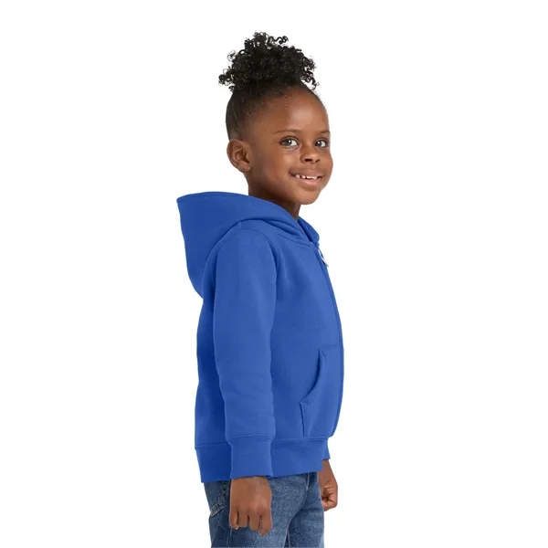 Port & Co Toddler Core Fleece Full-Zip Hooded Sweatshirt.