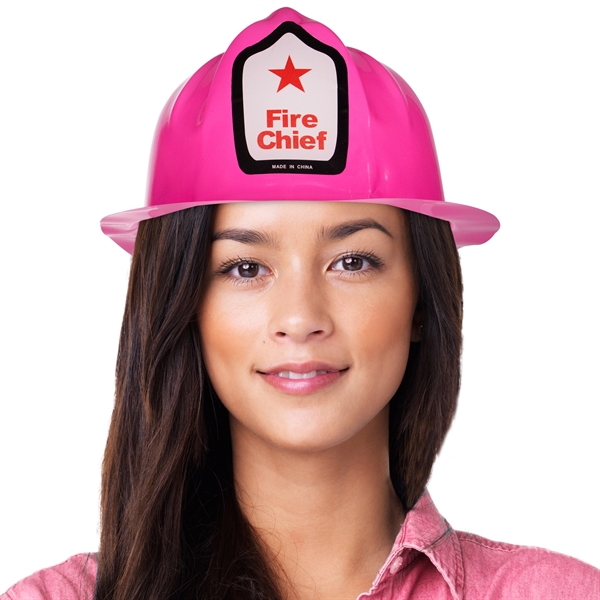 Pink Plastic Novelty Fire-Fighter Hat - Pink Plastic Novelty Fire-Fighter Hat - Image 0 of 1