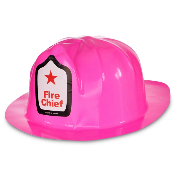 Pink Plastic Novelty Fire-Fighter Hat - Pink Plastic Novelty Fire-Fighter Hat - Image 1 of 1