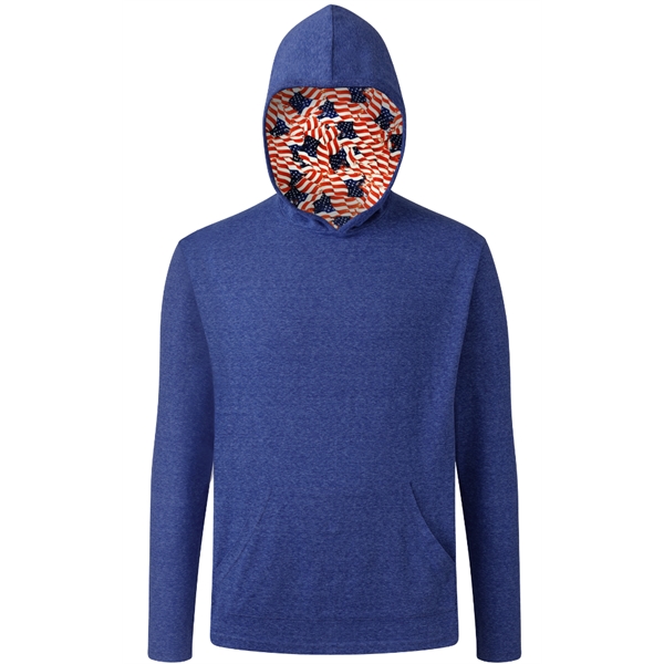 Americana Themed Adult Triblend Pullover Hoodie