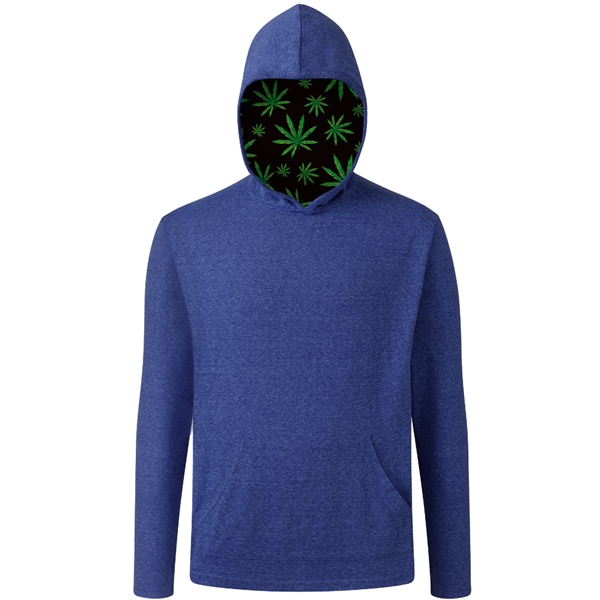 Cannabis Themed Adult Triblend Pullover Hoodie - Cannabis Themed Adult Triblend Pullover Hoodie - Image 2 of 5