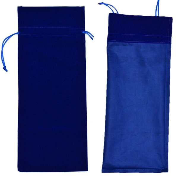 Velvet Wine Bottle Bag with Drawstring - Velvet Wine Bottle Bag with Drawstring - Image 3 of 5