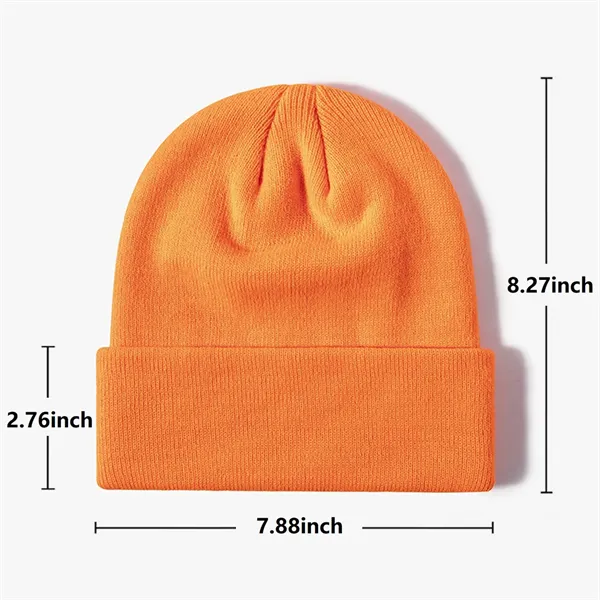 100% Acrylic Cuffed Knitted Beanie With Custom Logo