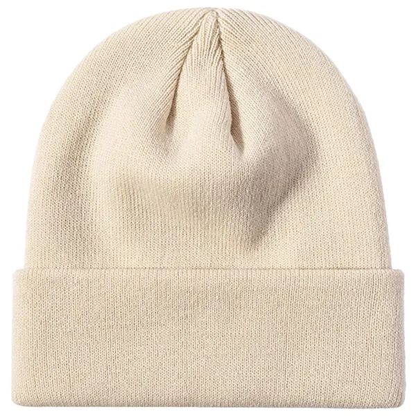 100% Acrylic Cuffed Knitted Beanie With Custom Logo