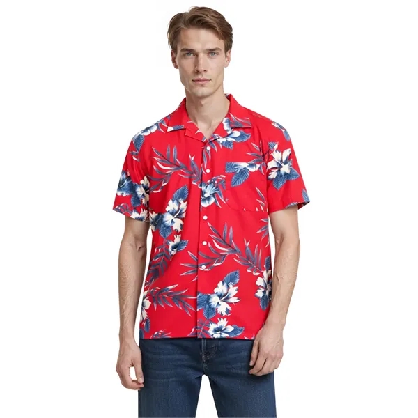 Adult Printed Camp Shirt - Hibiscus
