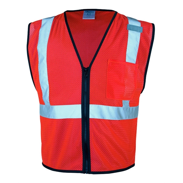 Kishigo Single Pocket Zipper Mesh Class 2 Vest - Kishigo Single Pocket Zipper Mesh Class 2 Vest - Image 6 of 9