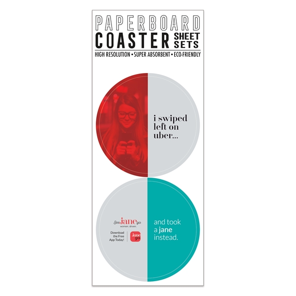 Round Paperboard Coaster Sheet Sets of 2 - 3 1/2"