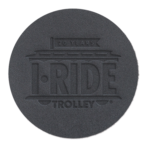 Black Leather Coasters - Debossed