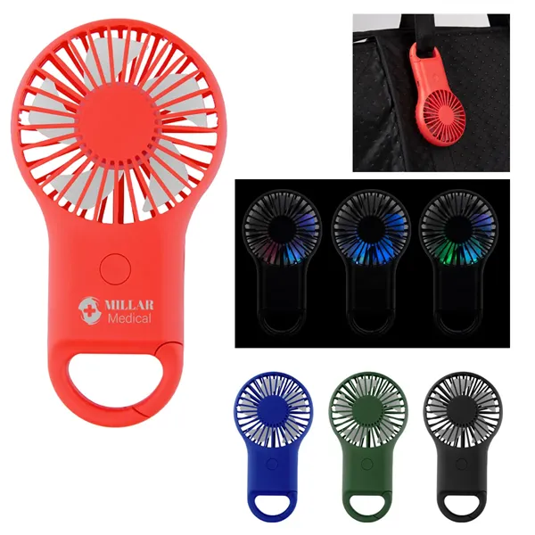 Rechargeable Handheld Fan With Carabiner