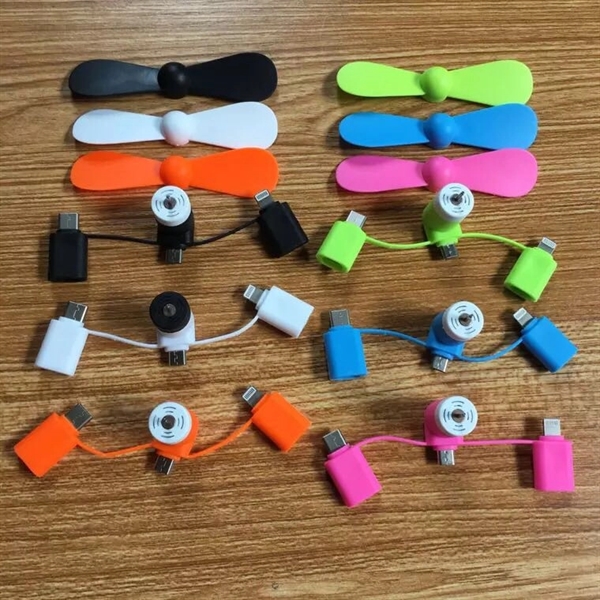 3-In-1 USB Cellphone Fan - 3-In-1 USB Cellphone Fan - Image 2 of 2