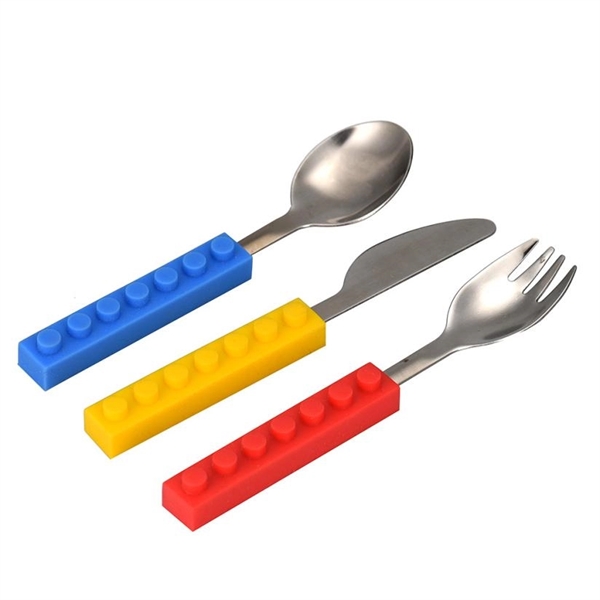 3 Pieces Building Block Lego Design Knife Fork & Spoon - 3 Pieces Building Block Lego Design Knife Fork & Spoon - Image 0 of 1