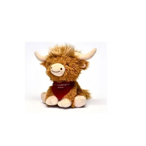 Custom 8" Sitting Highland Cow Plush Stuffed Animal Toy