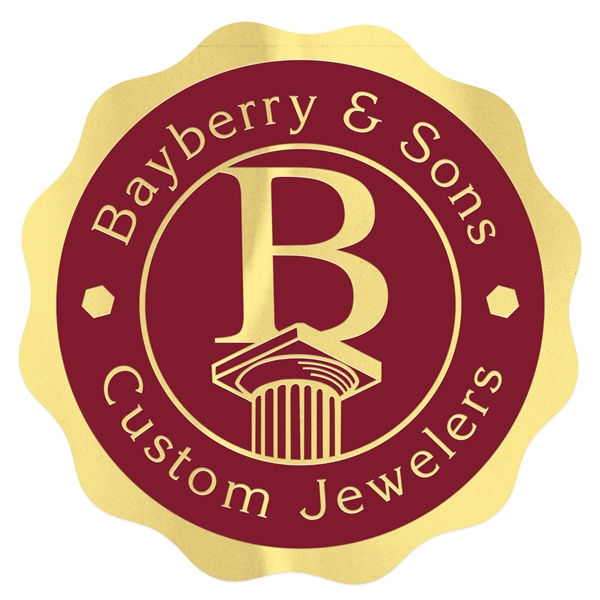 Round Special Occasion Roll Label w/ Rippled Edge (1 1/4" di - Round Special Occasion Roll Label w/ Rippled Edge (1 1/4" di - Image 0 of 3