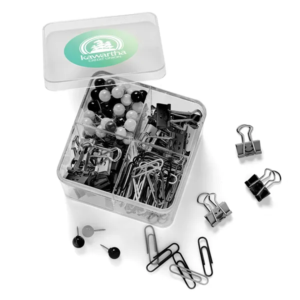 SUPPLY LINE® SQUARE CLIPS & PINS SET BLACK & WHITE