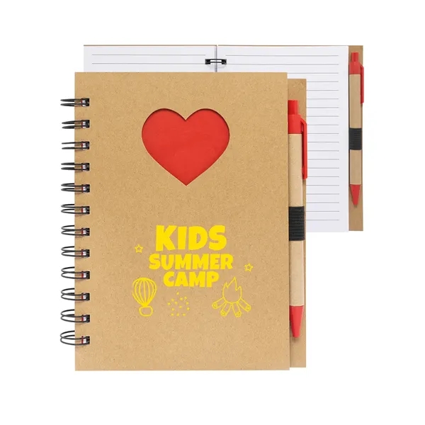 Paper Notebook with Die Cut Heart Shape