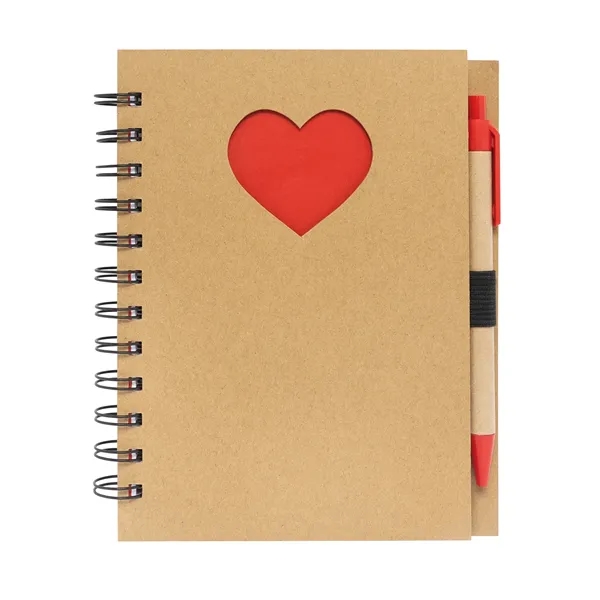 Paper Notebook with Die Cut Heart Shape
