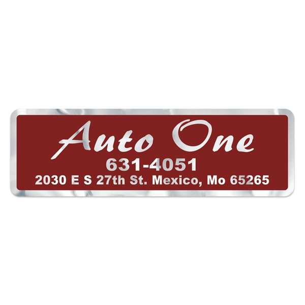 Stock Rectangle Chrome Polyester Car-Cals Decal (1 3/4"x5
