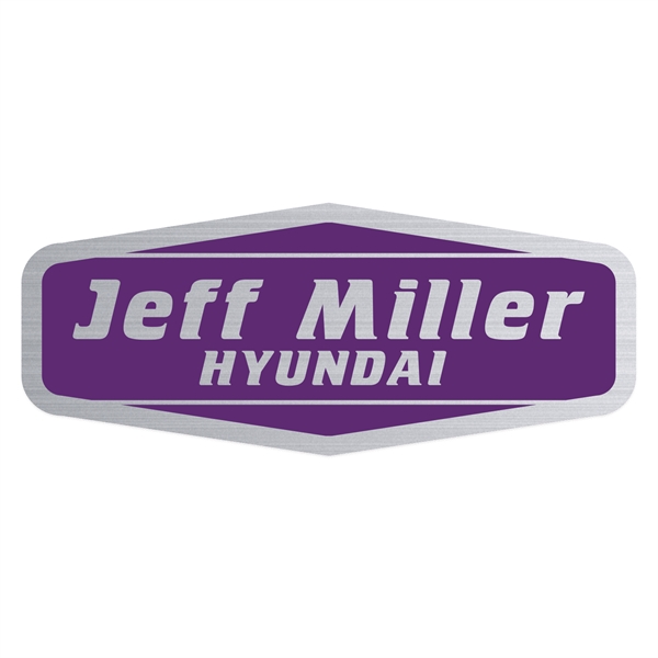 Stock Pointed Rectangle Brushed Chrome Car-Cals Decal (1