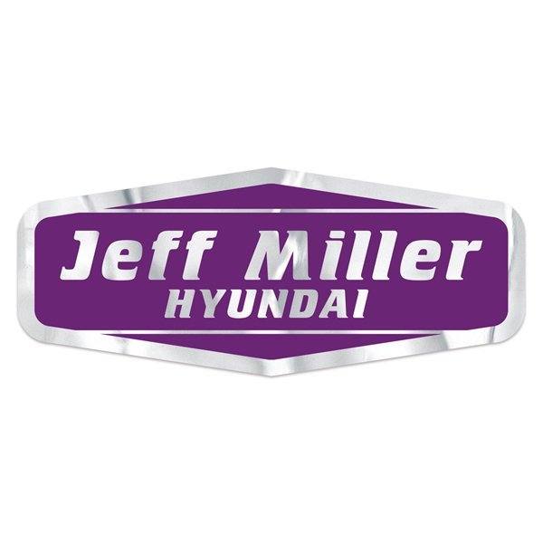Custom Stock Pointed Rectangle Chrome Polyester Car-Cals Decal (1