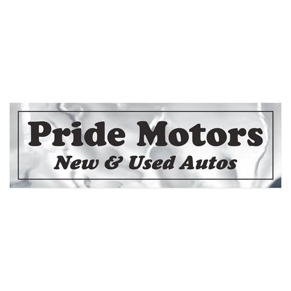 Stock Rectangle Chrome Polyester Car-Cals Decal (1 3/8"x4