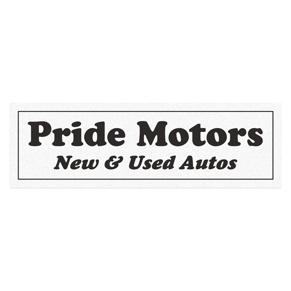 Stock Rectangle White Reflective Car-Cals Decal (1 3/8"x4