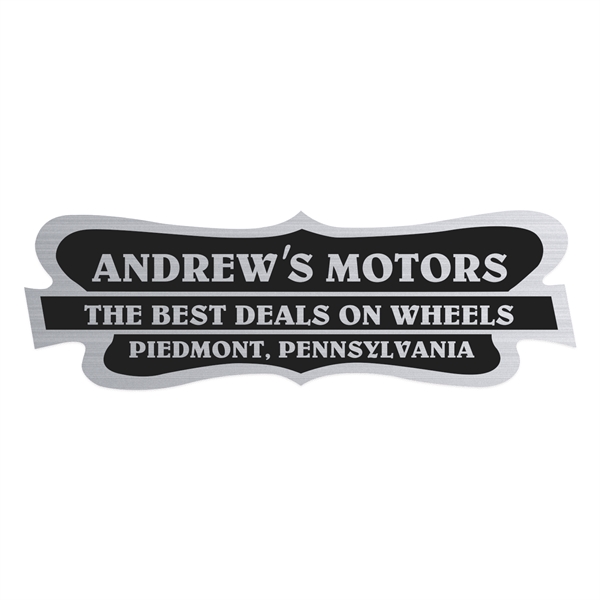Stock Pointed Shield Brushed Chrome Car-Cals Decal (1