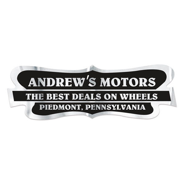 Stock Pointed Shield Chrome Polyester Car-Cals Decal (1